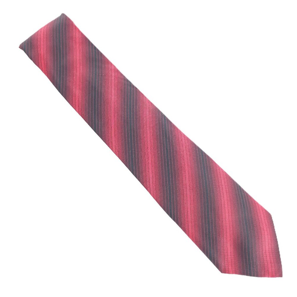 Express Men Necktie 100% Italian Silk Striped Red Black Size 60x3.5 - NWOT - USA